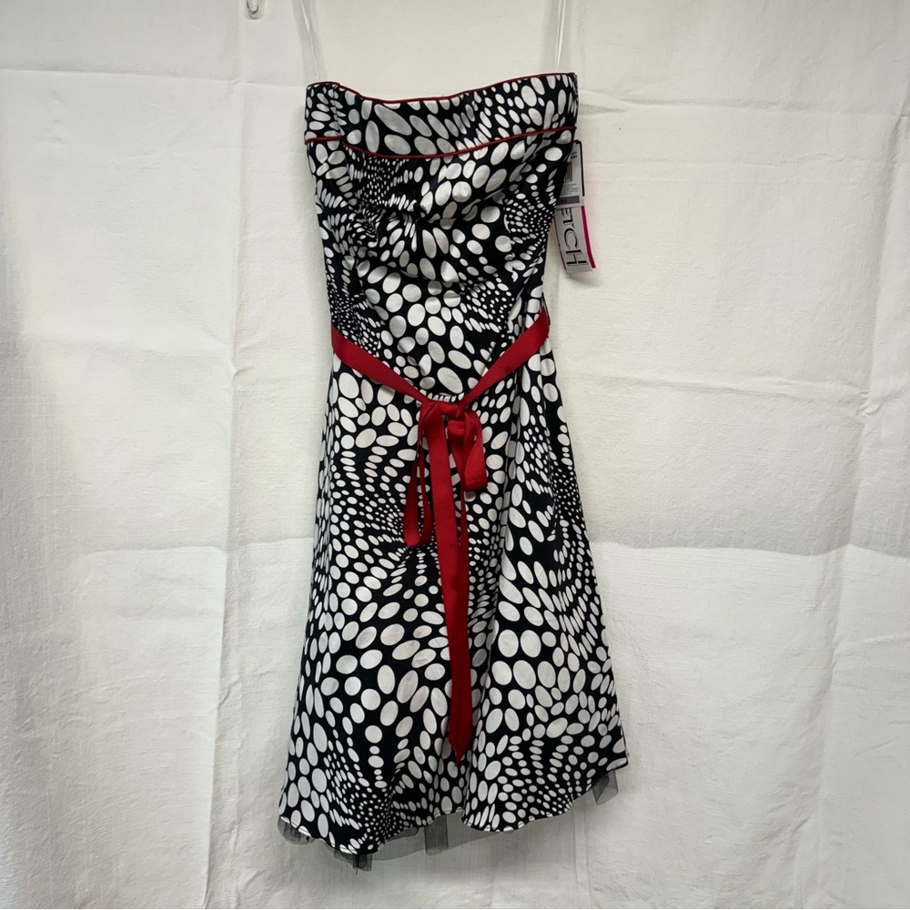 Strapless Black and White Dress